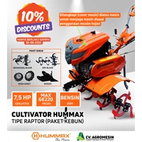Cultivator mesin traktor bajak sawah tiller HUMMAX RAPTOR PAKET KEBUN