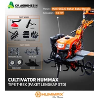 Cultivator mesin traktor bajak sawah tiller HUMMAX TREX PKT LENGKAP