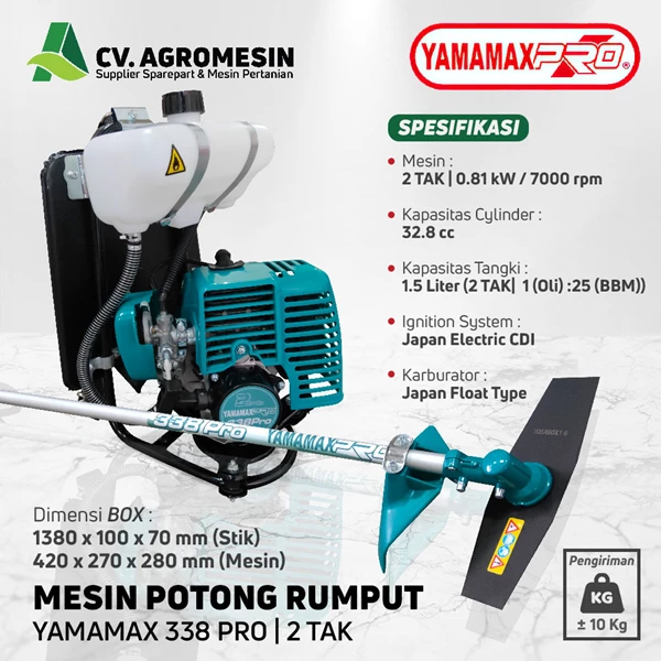 Mesin potong rumput gendong / Brush Cutter 2 TAK Yamamax 338 PRO