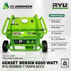 Genset Bensin Generator Set 6000 Watt RYU RG8800-1 Tanpa Accu 1