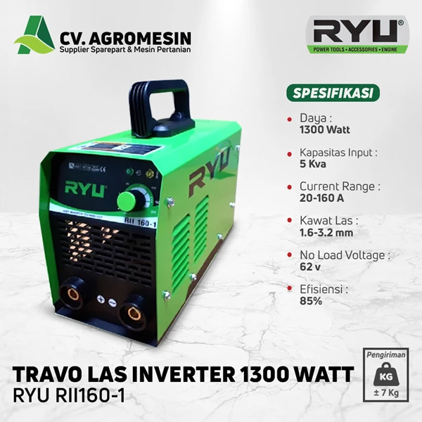 Mesin Las Inverter 1300 Watt Travo Las Inverter RYU RII 160-1