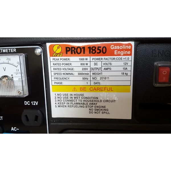 Genset Bensin  2 tak 800 watt Pro 1 Pro1850 