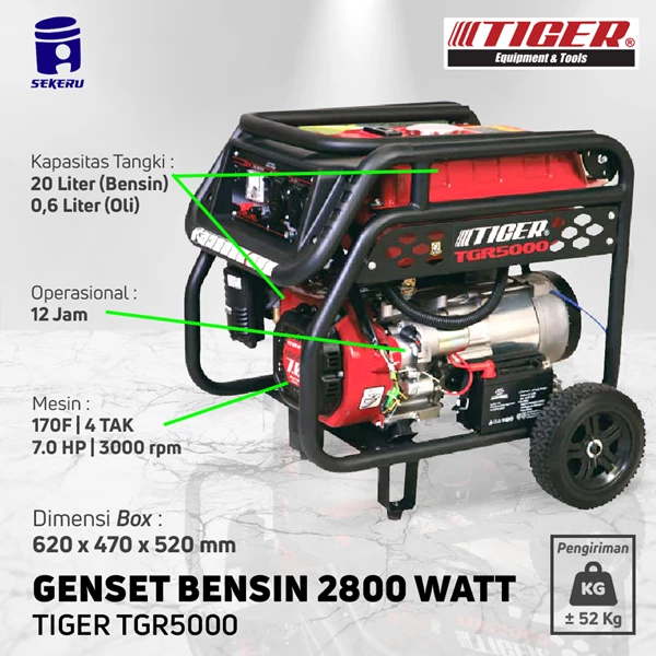 Genset TIGER 2800 Watt TG5000