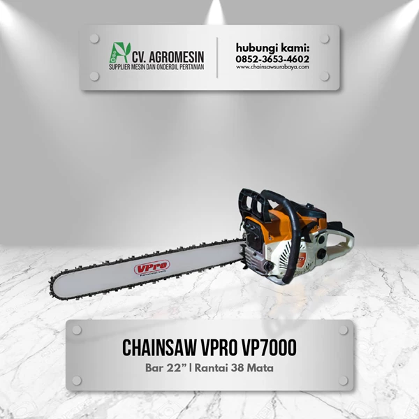 Chainsaw Vpro VP7000 Low Noise (52CC) + BAR 22" (55CM)