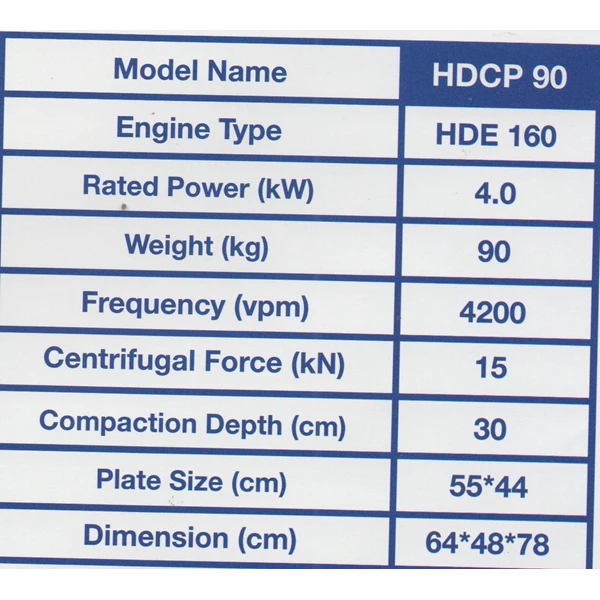 Plate Compactor / Mesin Pemadat Tanah Hyundai HDCP90