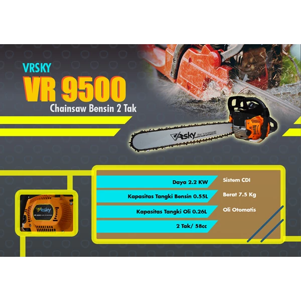 2 stroke Chainsaw VR9500 VRSKY