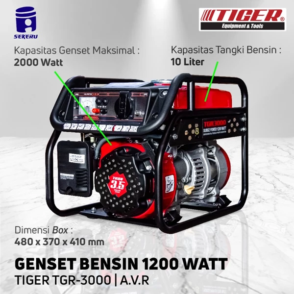 Genset Bensin TIGER TGR 3000 1200 watt
