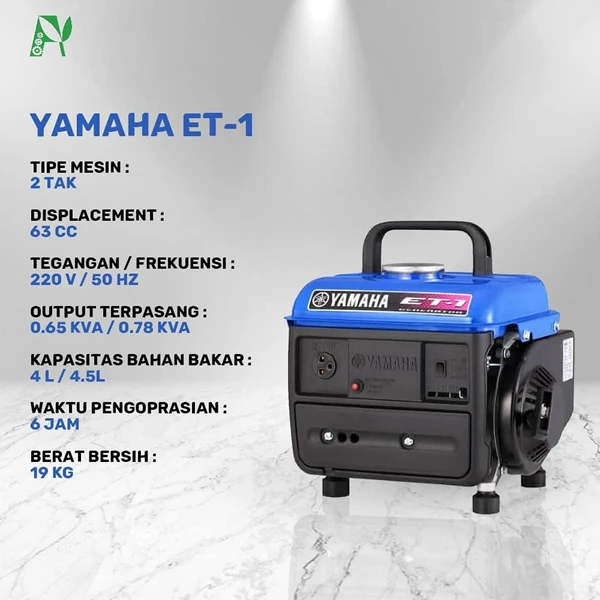 Gasoline Genset  0.65 KVA Yamaha ET1