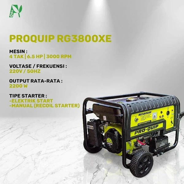 Proquip Gasoline Generator RG3800XE with Electric Starter