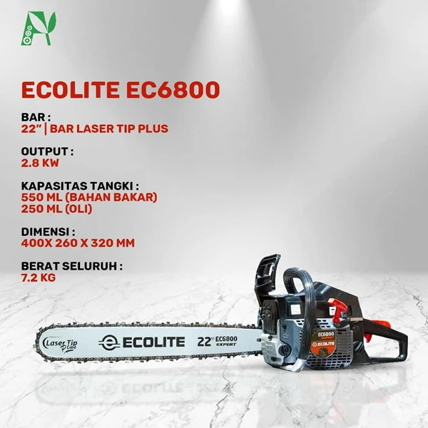 Chainsaw Ecolite EC6800 bar 22"/55cm