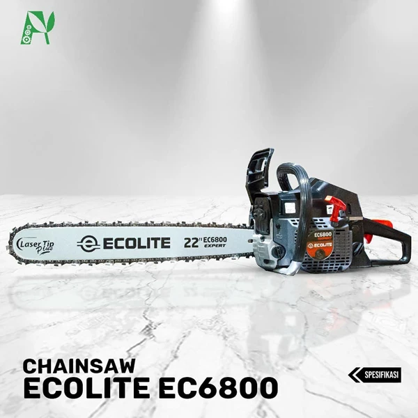Gergaji Mesin Chainsaw Ecolite EC6800 bar 22"/55cm